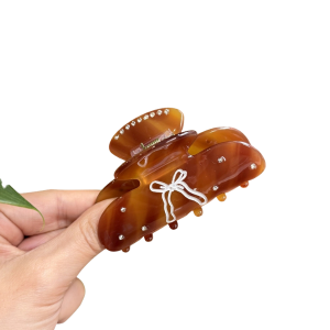 Rhinestones & Bows Claw Clip