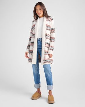 Geo Stripe Heavy Sweater Cardigan