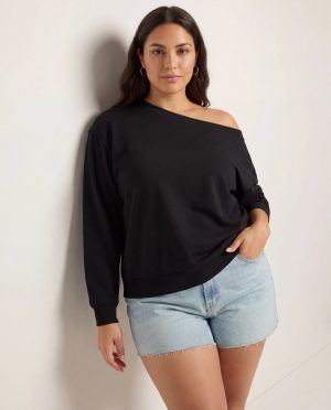 Plus Size Brooksville One Shoulder Sweatshirt