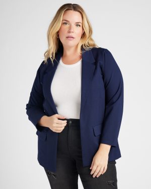 Plus Size Boyfriend Blazer With Princess Dart