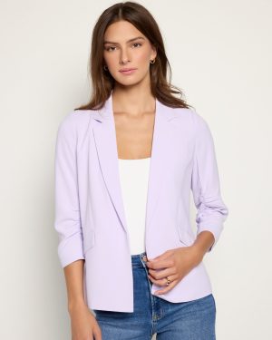 Ruched 3/4 Sleeve Blazer