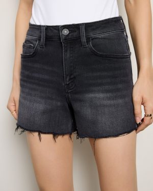 High Rise Shorts With Side Slit