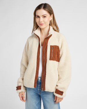 Sherpa Jacket WithCorduroy Pocket