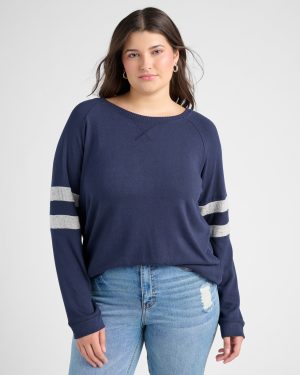 Plus Size Shoreline Varsity Cozy Top