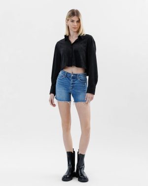 Mid Rise Distressed Shorts