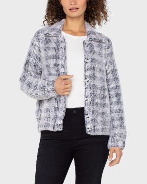 Eyelash Bomber Sweater Jacket