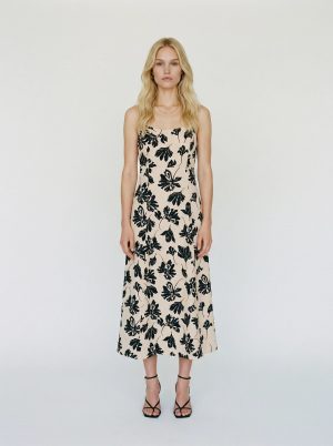 Floral A-Line Midi Dress
