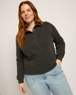 Plus Size Pine Henley Sweatshirt