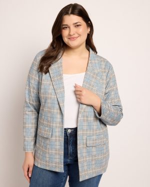Plus Size Boyfriend Blazer With Princess Darts