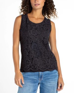 Lace-To-Knit Sleeveless Top