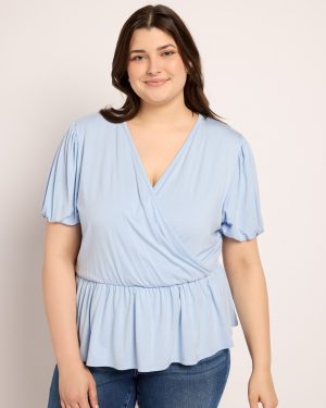 Plus Size Wrap Tie Top